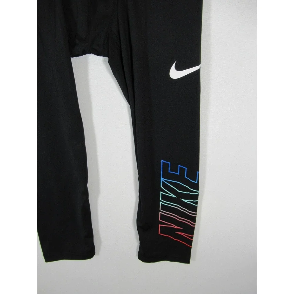 Nike Compression Leggings Youth Boys XL Black Fitted Cropped